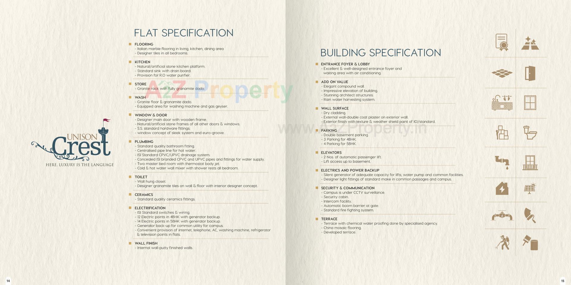  of real estate project Unison Crest located at Vesu, Surat, Gujarat