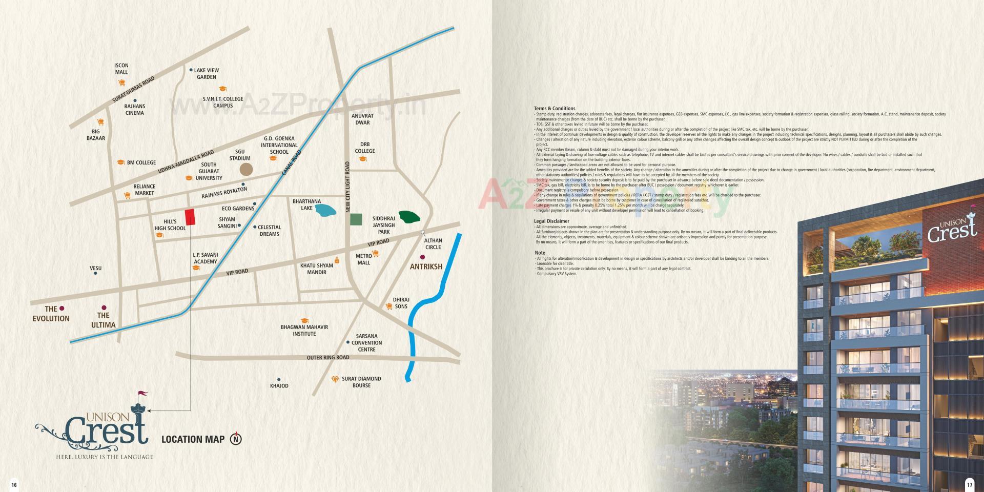  of real estate project Unison Crest located at Vesu, Surat, Gujarat