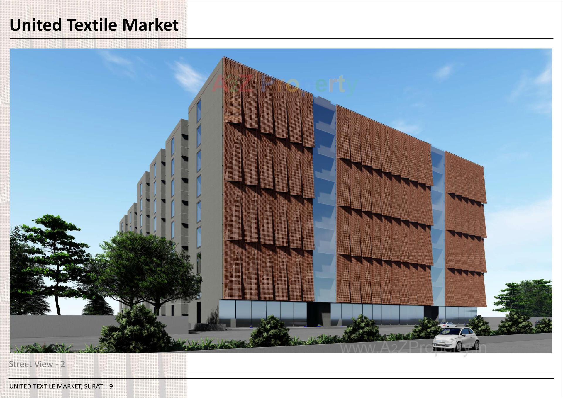 3D Elevation of real estate project United Textile Market located at Surat, Surat, Gujarat