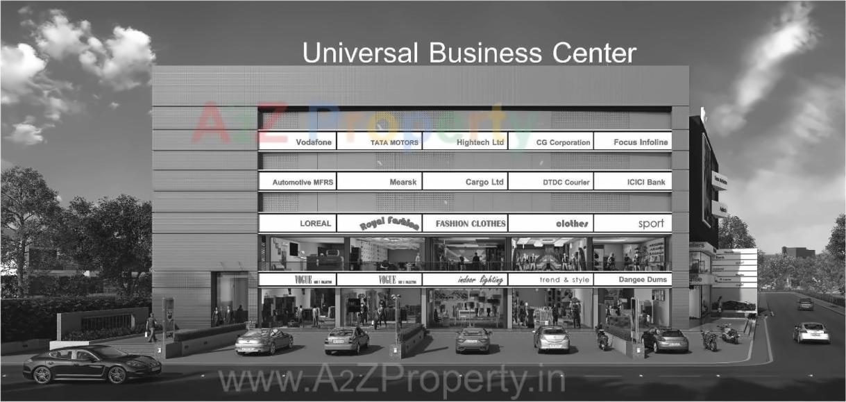 3D Elevation of real estate project Universal Business Centre located at Adajan, Surat, Gujarat