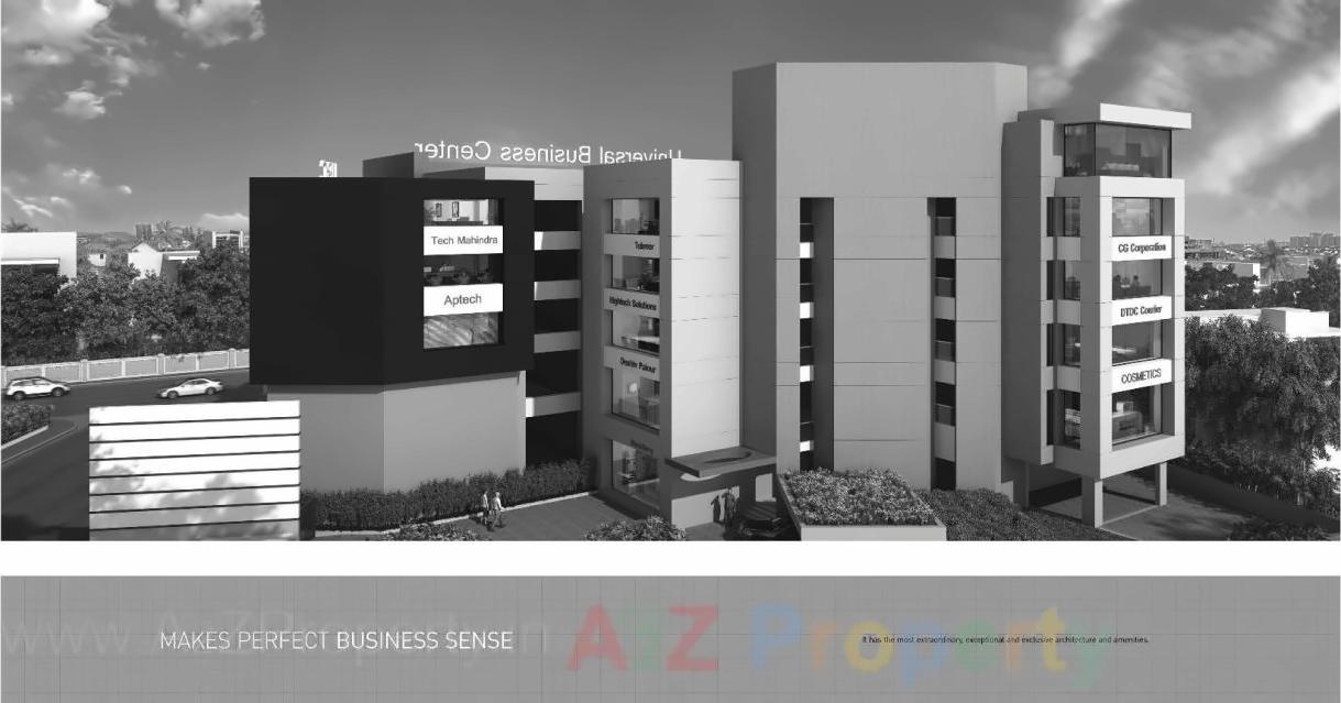 3D Elevation of real estate project Universal Business Centre located at Adajan, Surat, Gujarat