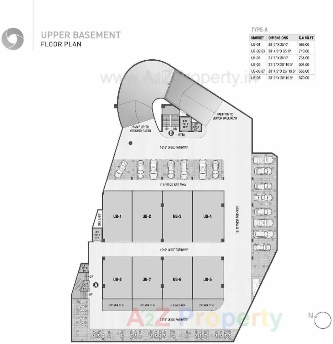 Layout of real estate project Universal Business Centre located at Adajan, Surat, Gujarat