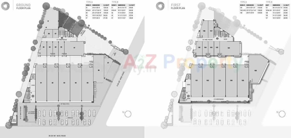 Layout of real estate project Universal Business Centre located at Adajan, Surat, Gujarat