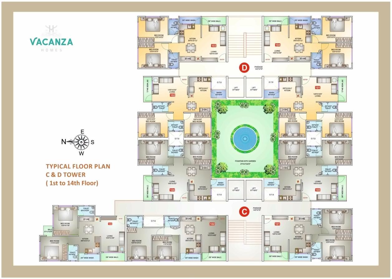 Layout of real estate project Vacanza Homes located at Surat, Surat, Gujarat