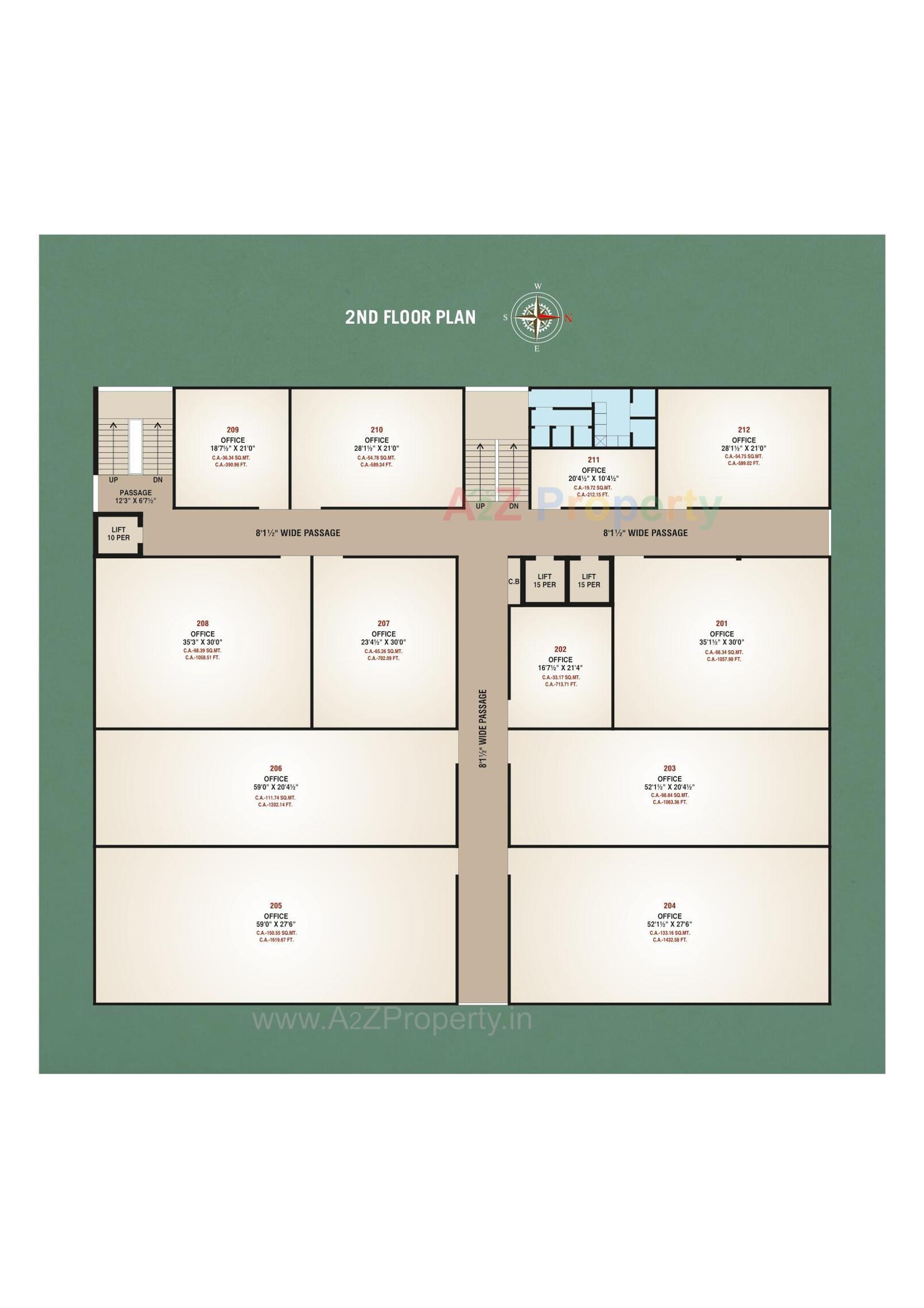 Layout of real estate project Vacanza Trade Center located at Vesu, Surat, Gujarat