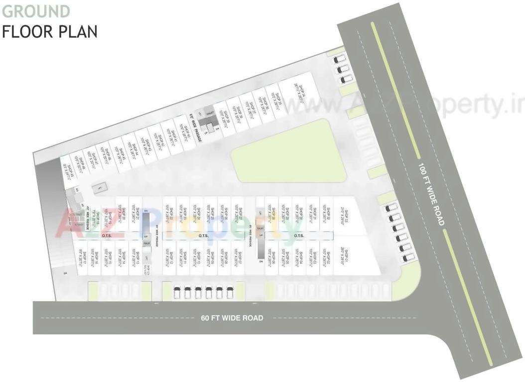 Layout of real estate project Vaibhavlaxmi Shopping located at Bhestan, Surat, Gujarat