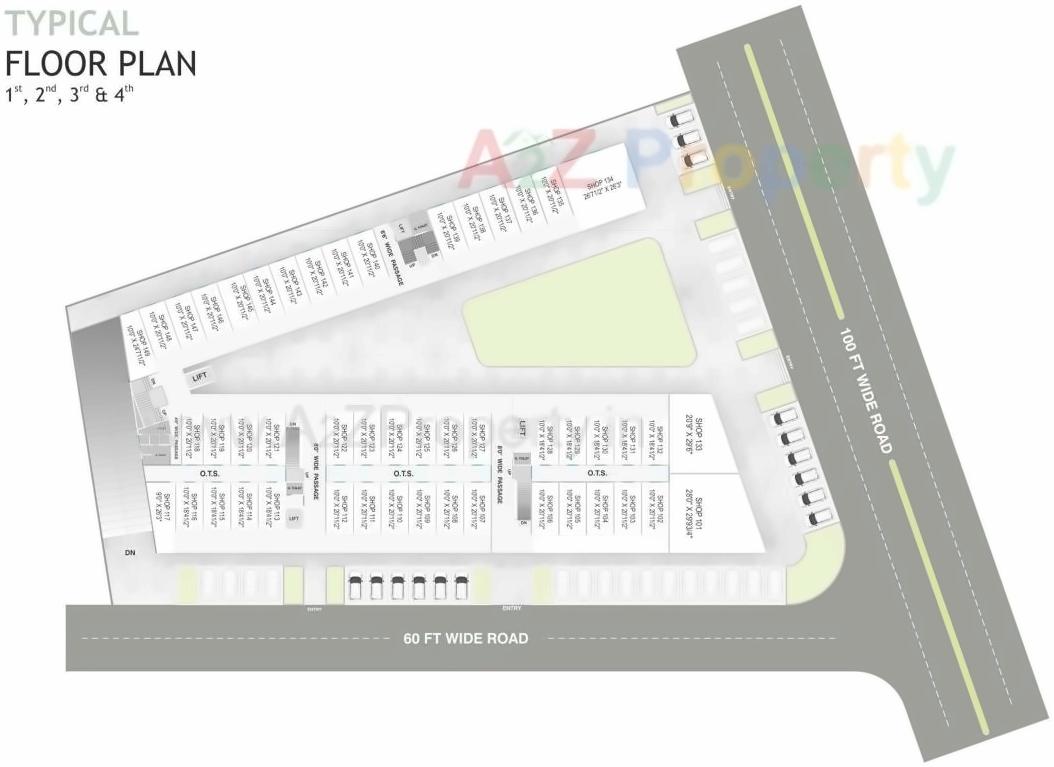Layout of real estate project Vaibhavlaxmi Shopping located at Bhestan, Surat, Gujarat
