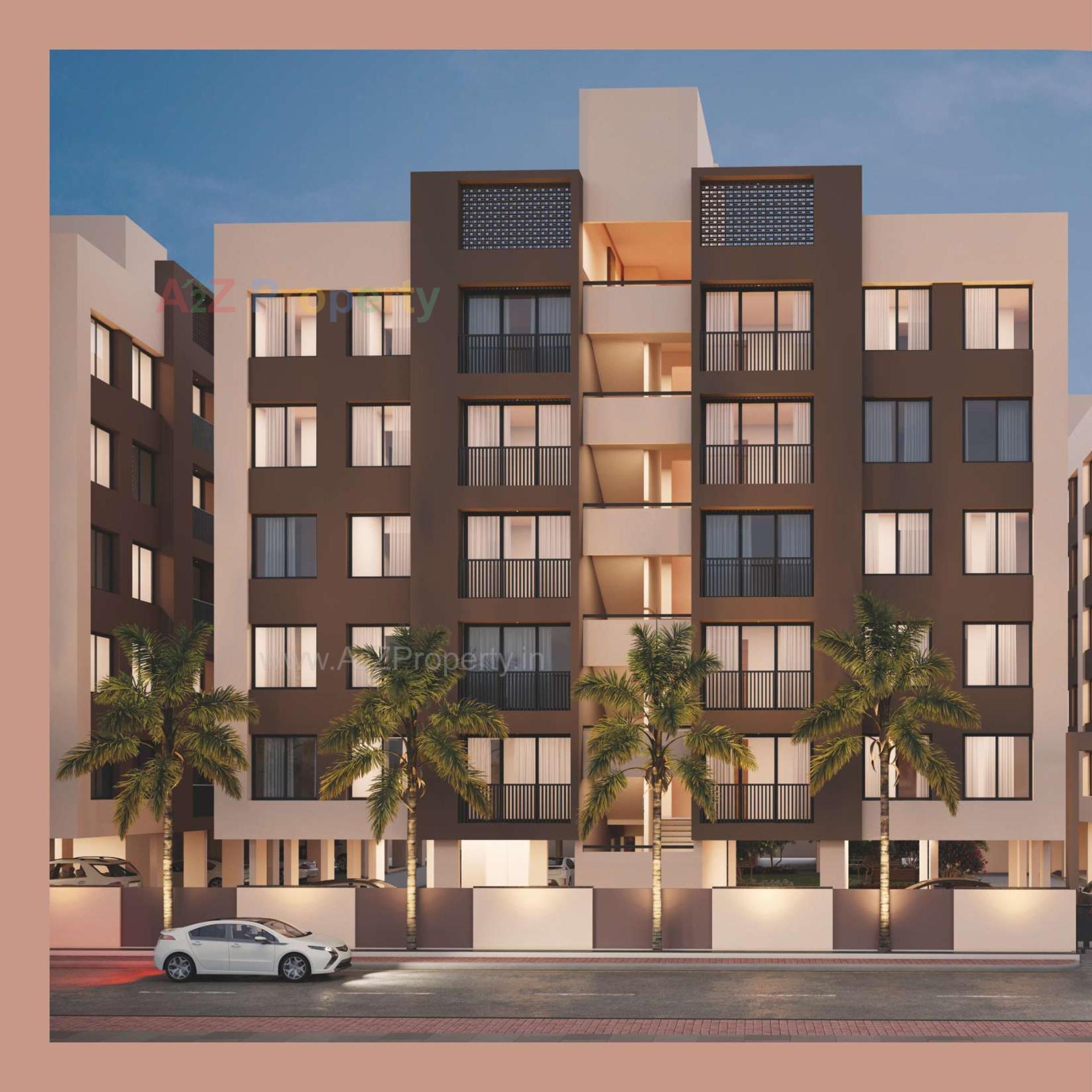 3D Elevation of real estate project Vaishnodevi Homes located at Kosad, Surat, Gujarat