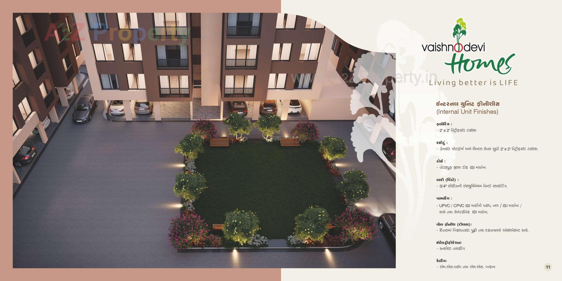 3D Elevation of real estate project Vaishnodevi Homes located at Kosad, Surat, Gujarat