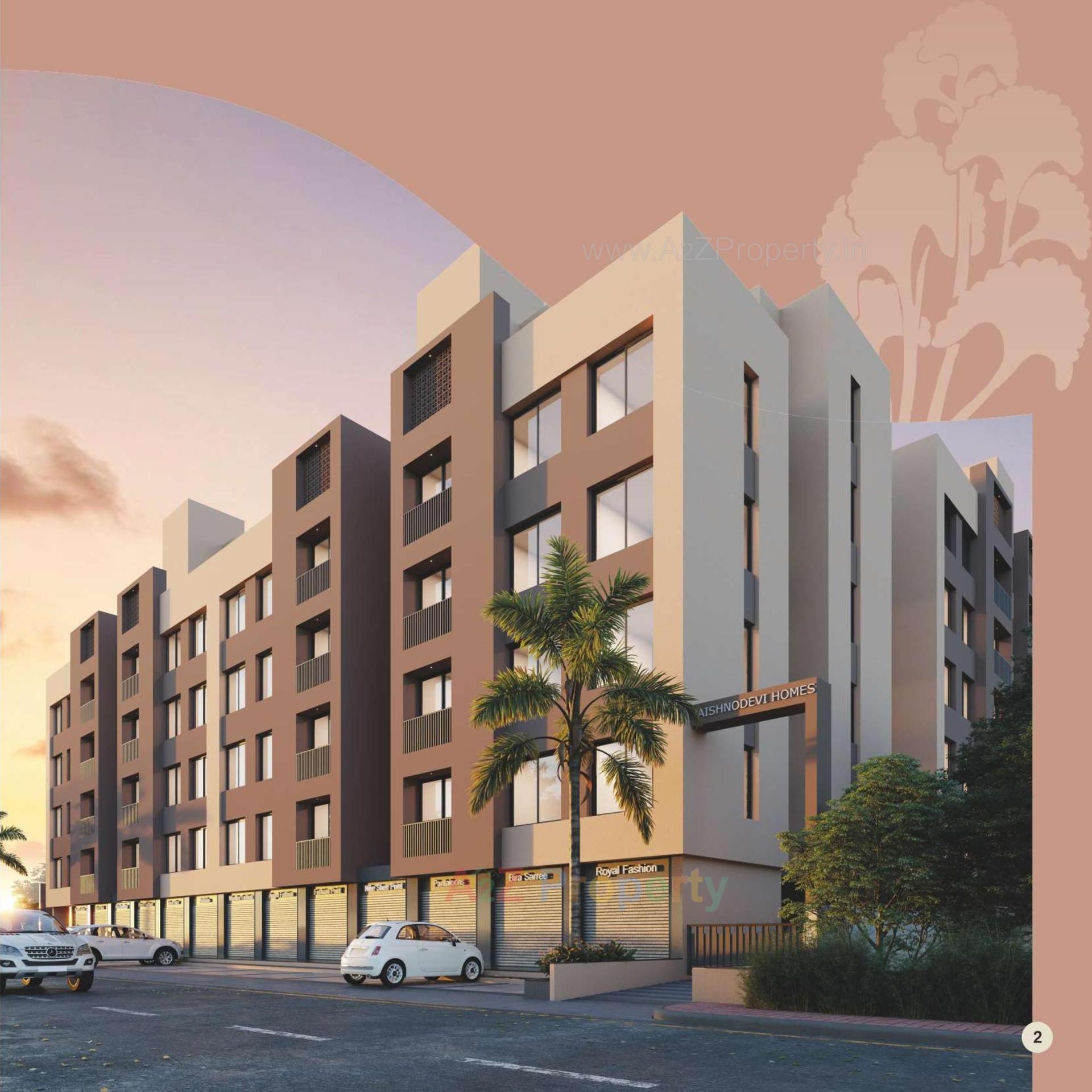 3D Elevation of real estate project Vaishnodevi Homes located at Kosad, Surat, Gujarat