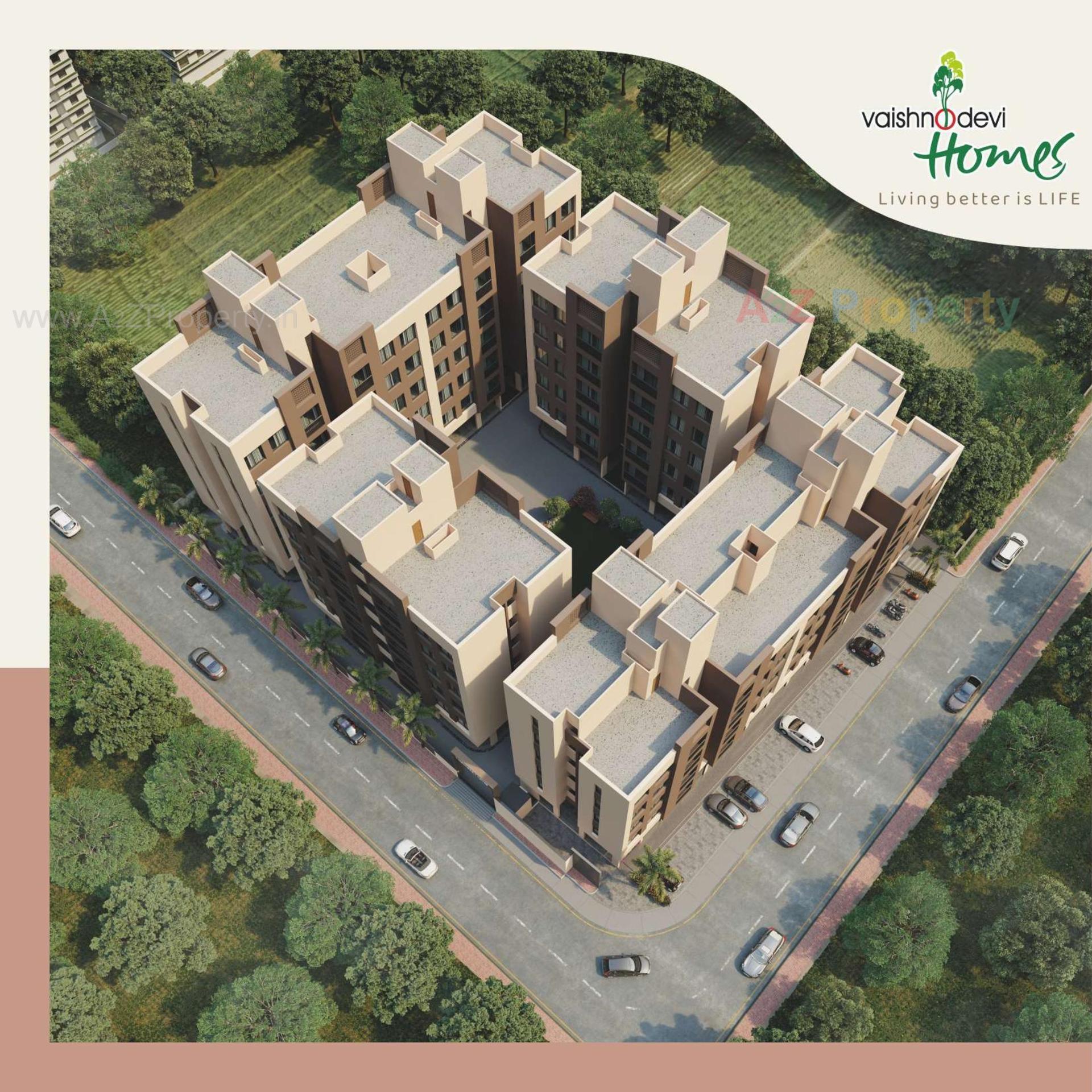 3D Elevation of real estate project Vaishnodevi Homes located at Kosad, Surat, Gujarat