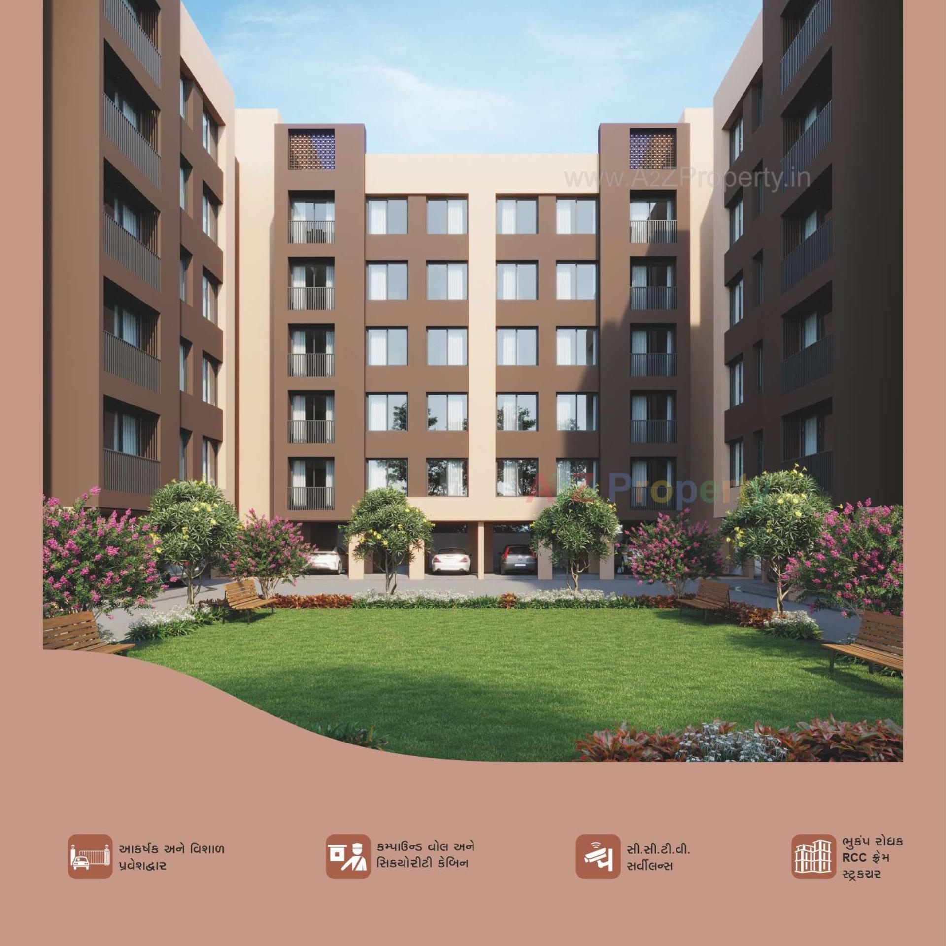 3D Elevation of real estate project Vaishnodevi Homes located at Kosad, Surat, Gujarat