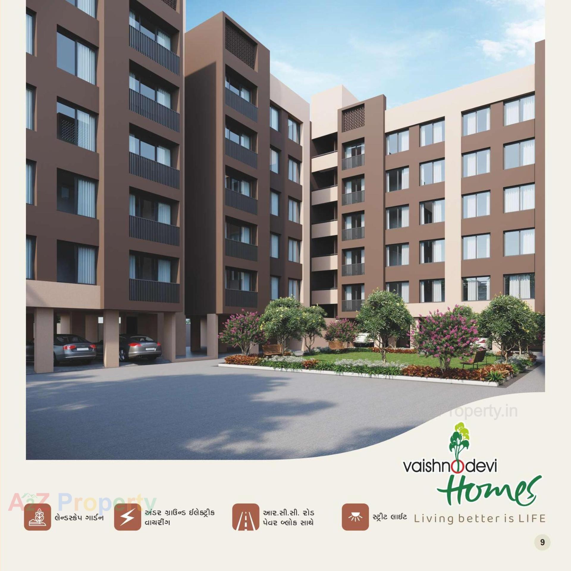 3D Elevation of real estate project Vaishnodevi Homes located at Kosad, Surat, Gujarat