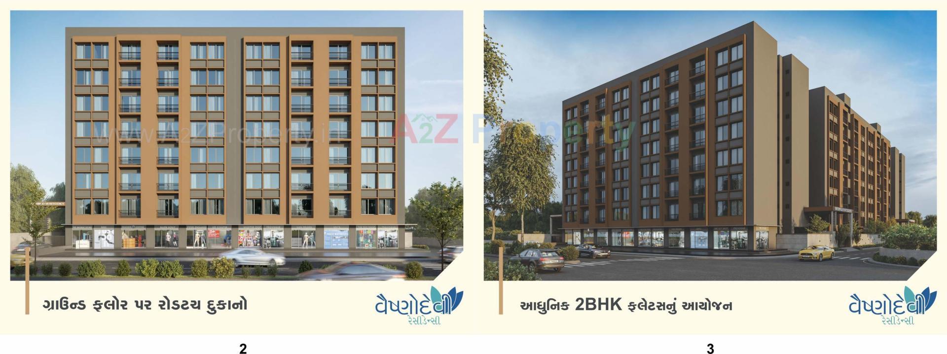 3D Elevation of real estate project Vaishnodevi Residency located at Kosad, Surat, Gujarat