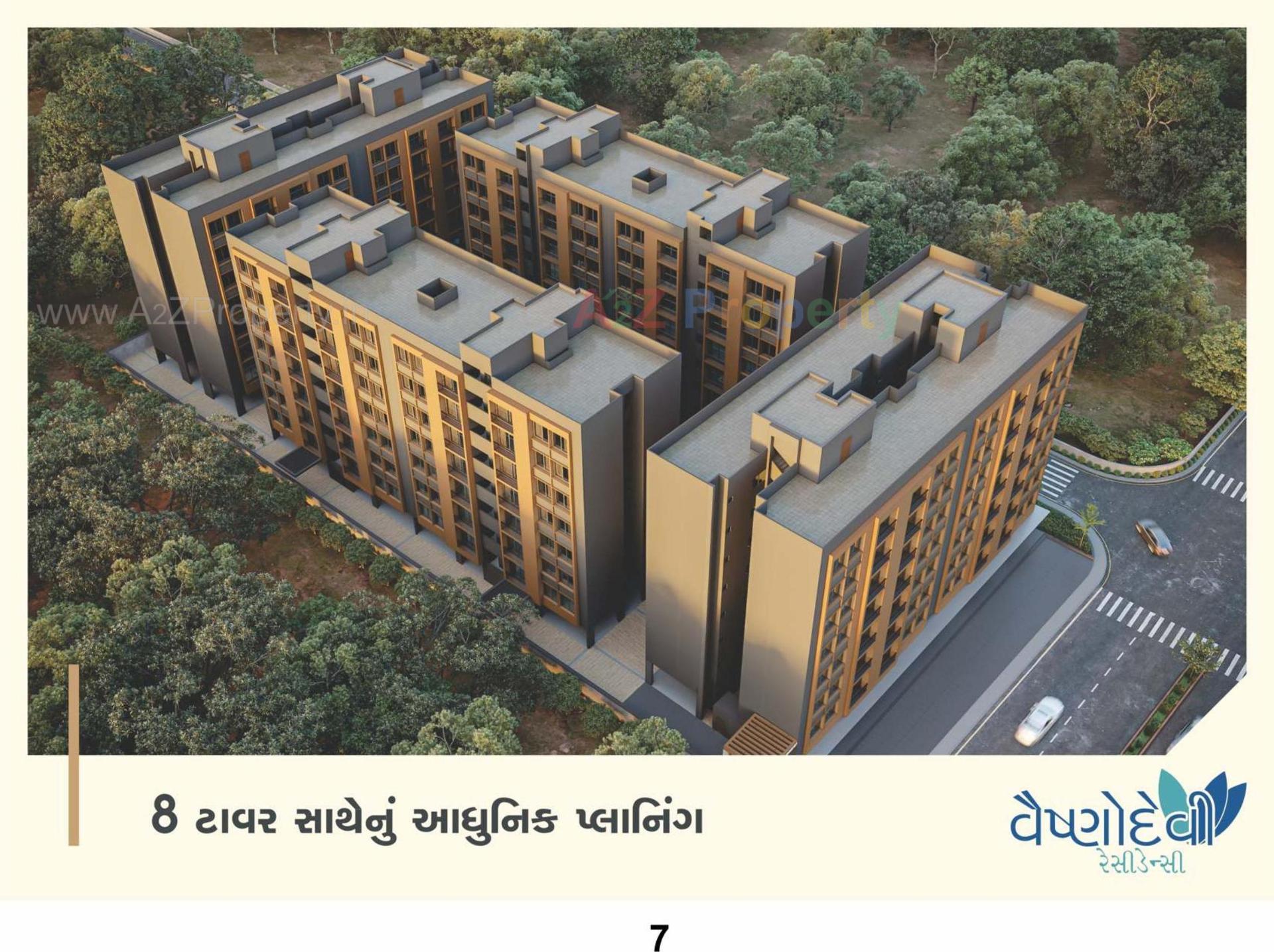 3D Elevation of real estate project Vaishnodevi Residency located at Kosad, Surat, Gujarat