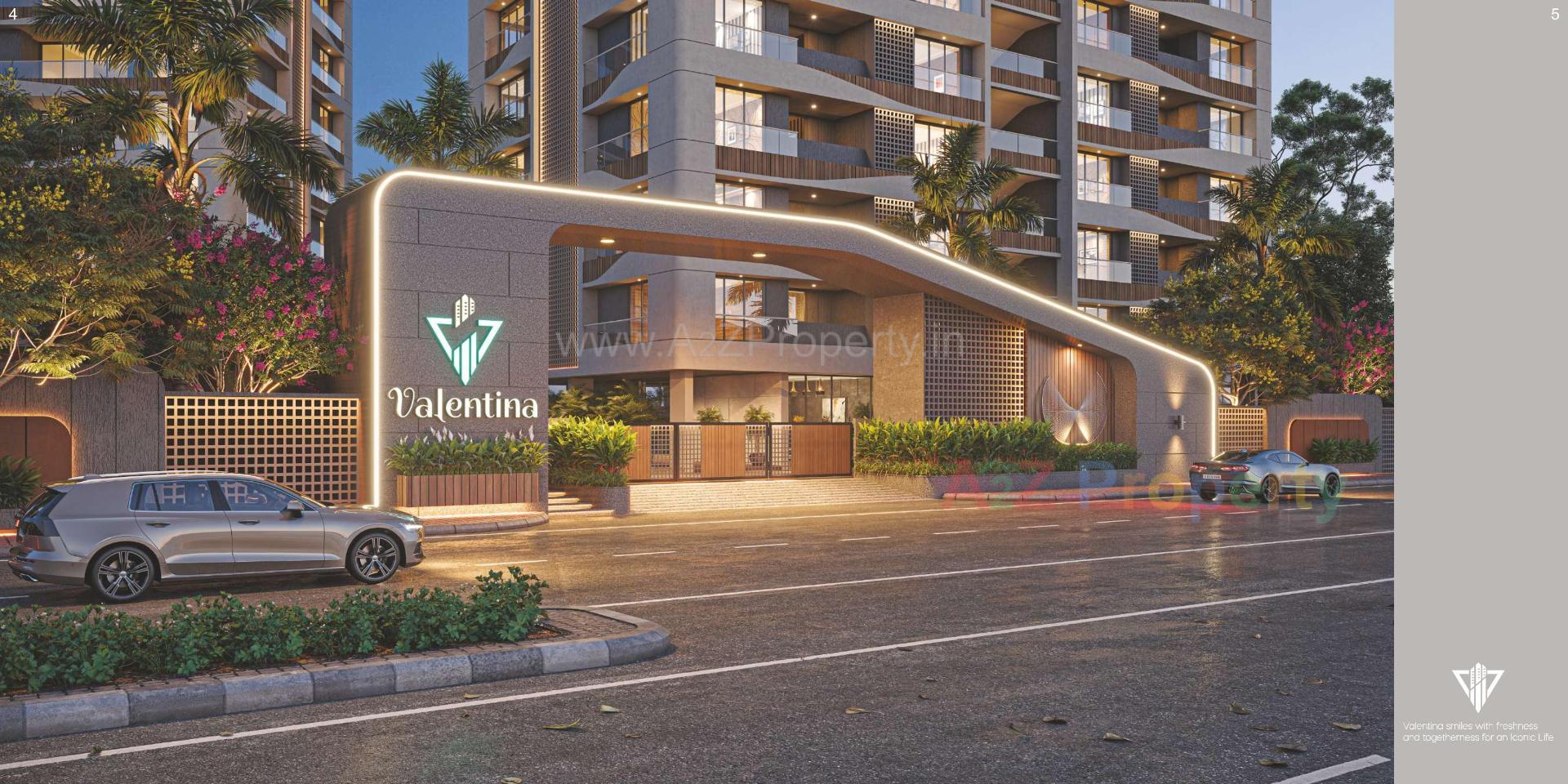 3D Elevation of real estate project Valentina located at Abhva, Surat, Gujarat