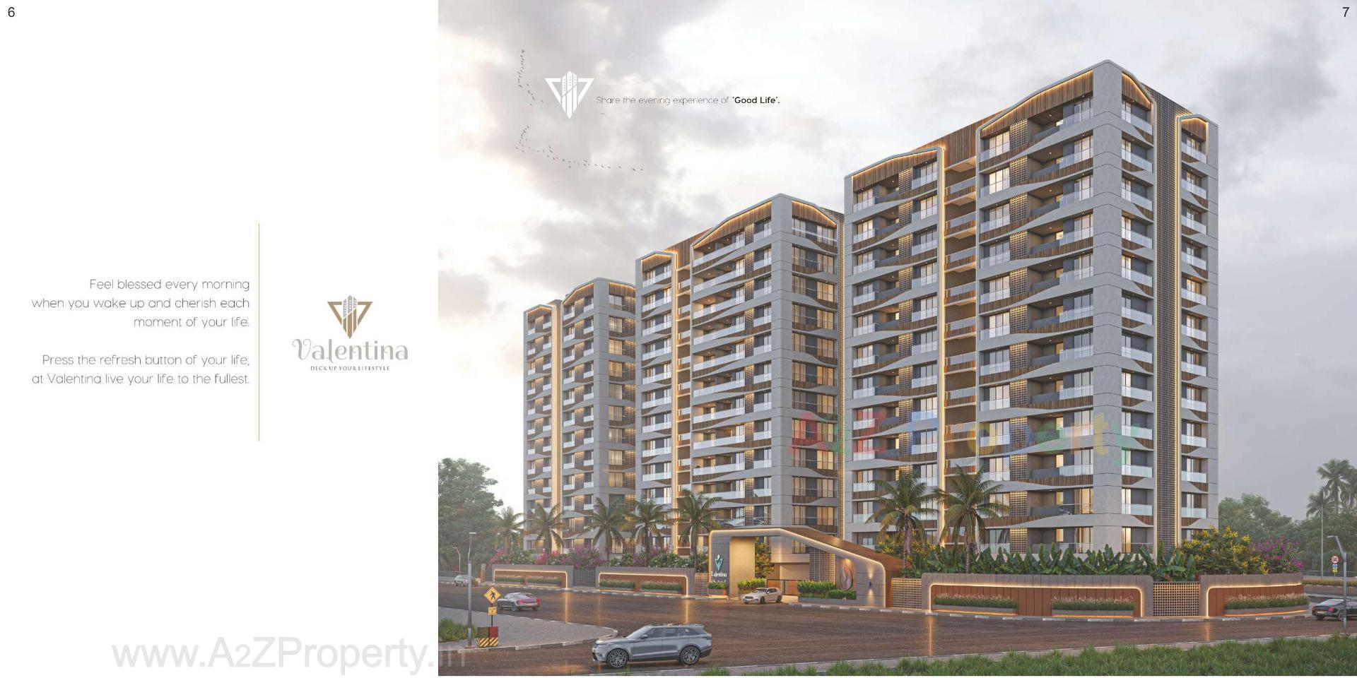 3D Elevation of real estate project Valentina located at Abhva, Surat, Gujarat