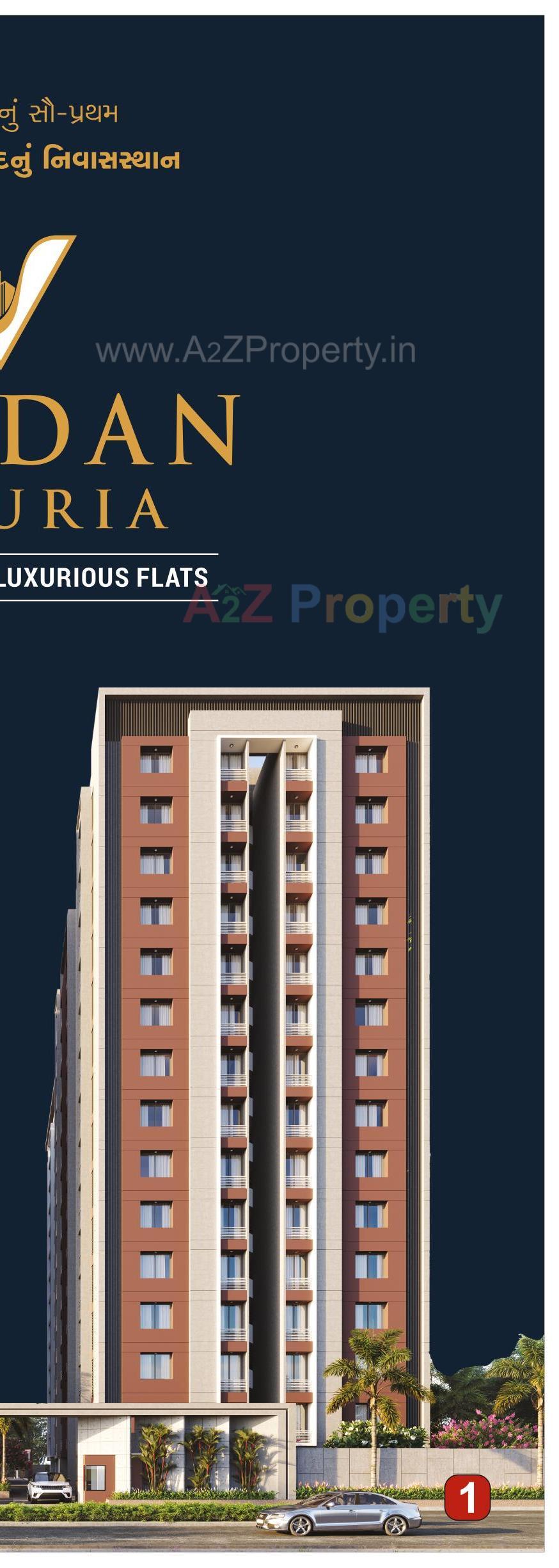 3D Elevation of real estate project Vardan Luxuria located at Surat, Surat, Gujarat