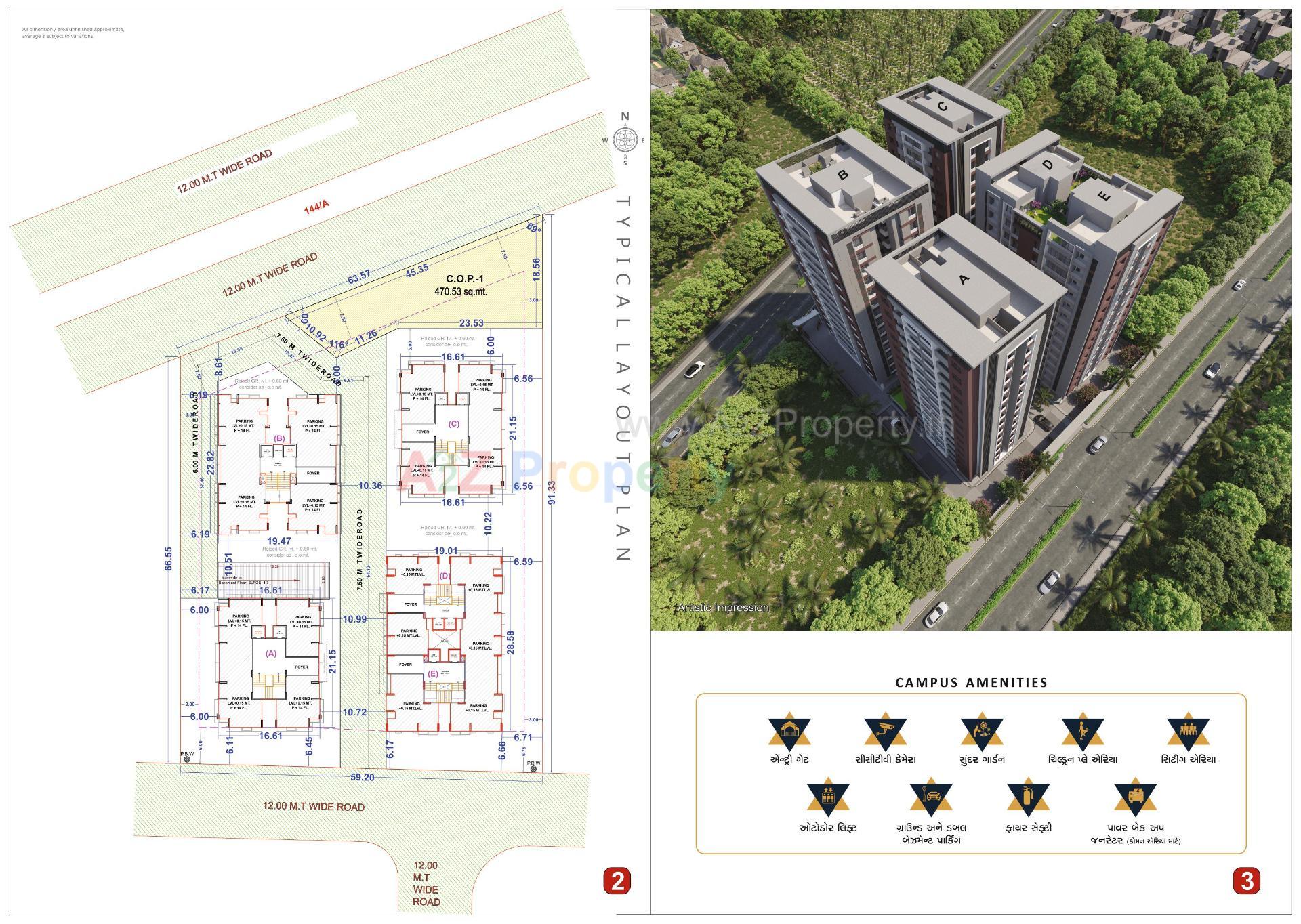 Layout of real estate project Vardan Luxuria located at Surat, Surat, Gujarat