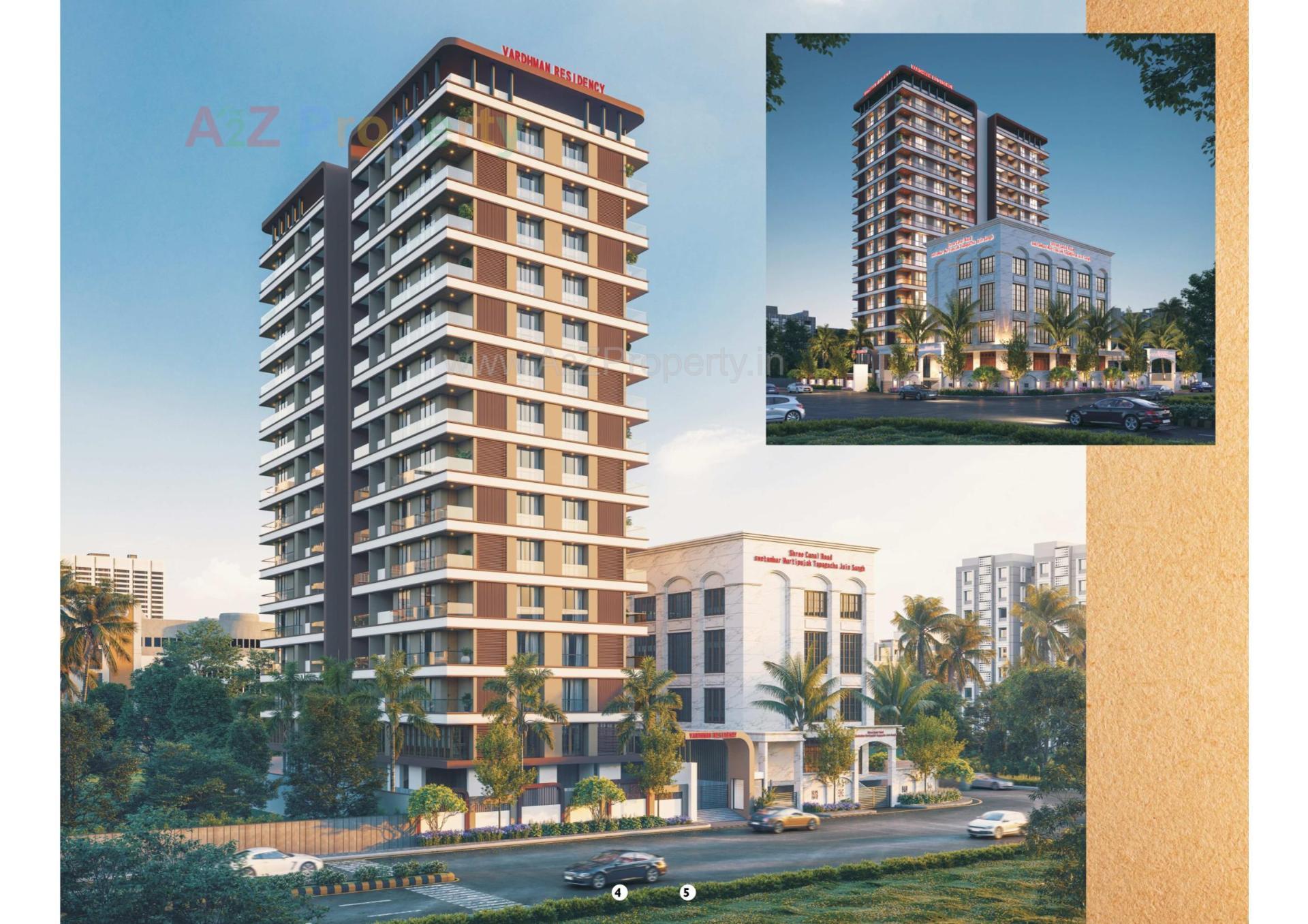 3D Elevation of real estate project Vardhman Residency   Jain Aradhna Bhawan located at Bharthana, Surat, Gujarat