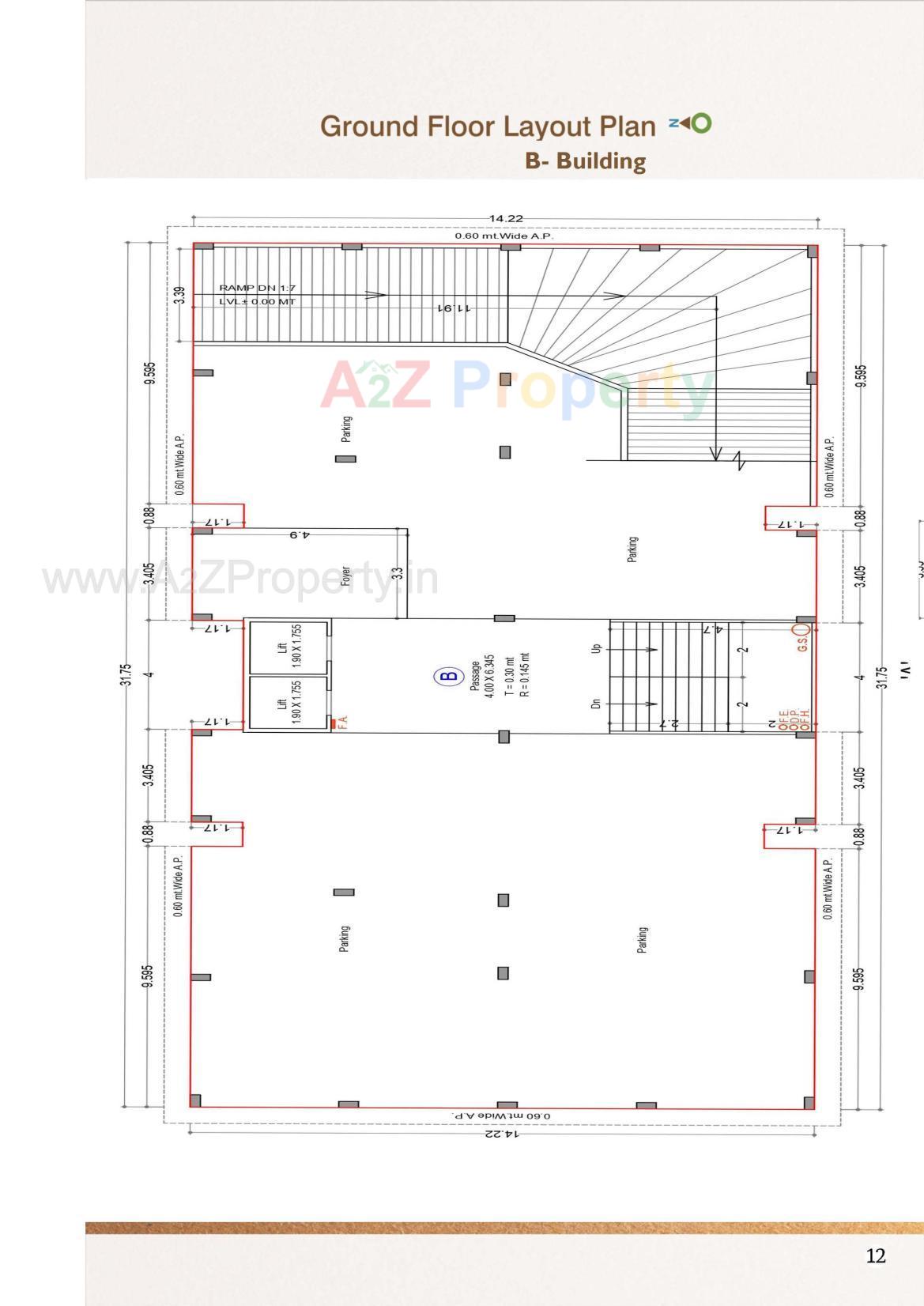 Layout of real estate project Vardhman Residency   Jain Aradhna Bhawan located at Bharthana, Surat, Gujarat