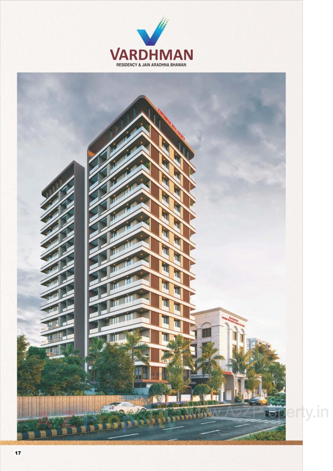 3D Elevation of real estate project Vardhman Residency   Jain Aradhna Bhawan located at Bharthana, Surat, Gujarat