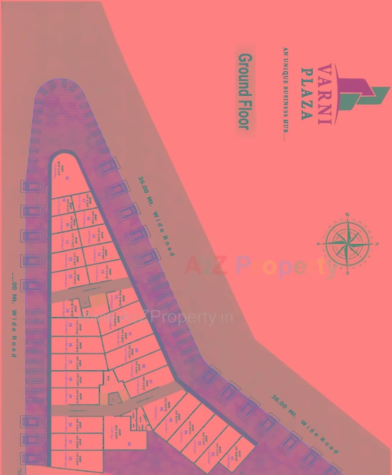 Layout of real estate project Varni Plaza located at Varachha, Surat, Gujarat