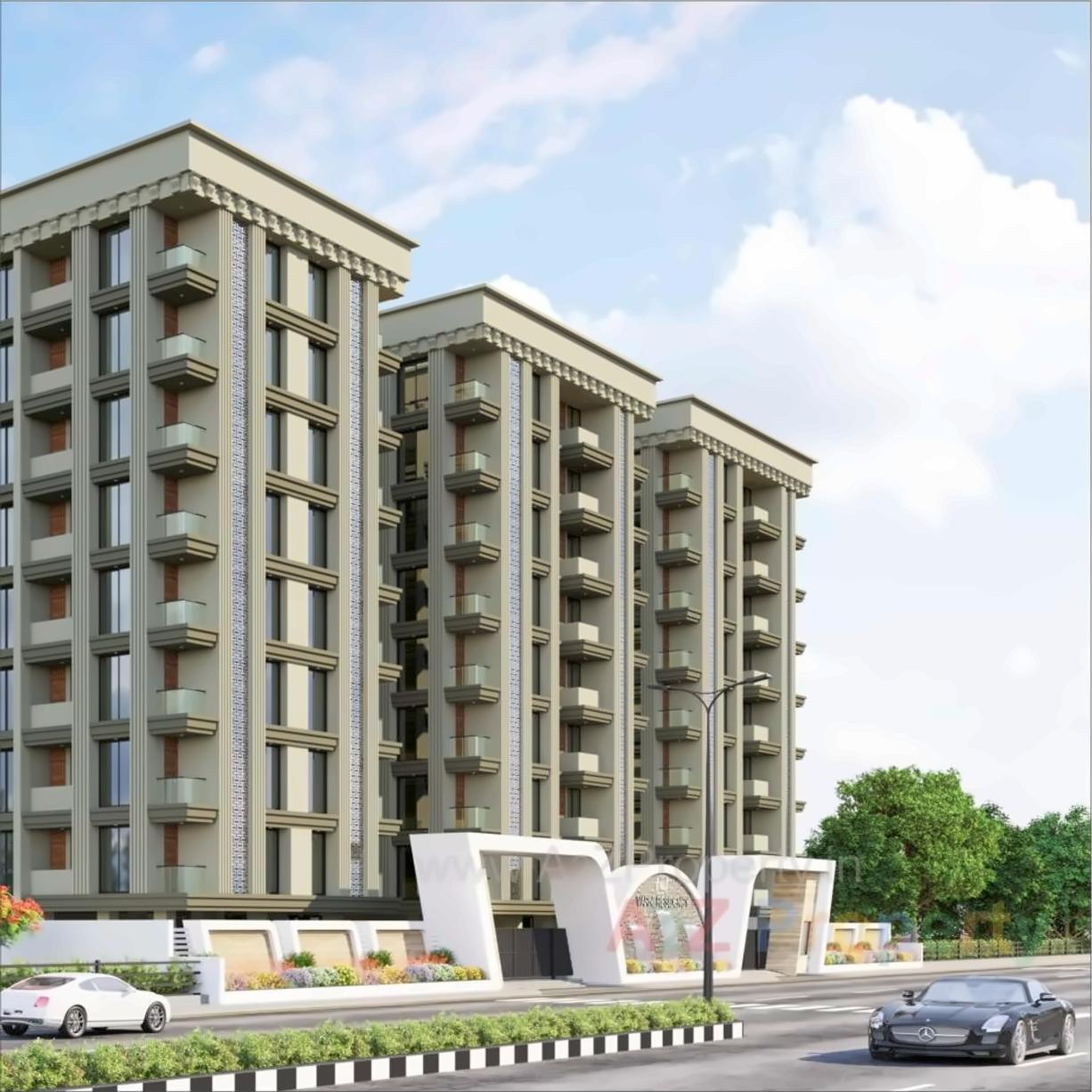 3D Elevation of real estate project Varni Residency located at Kholvad, Surat, Gujarat