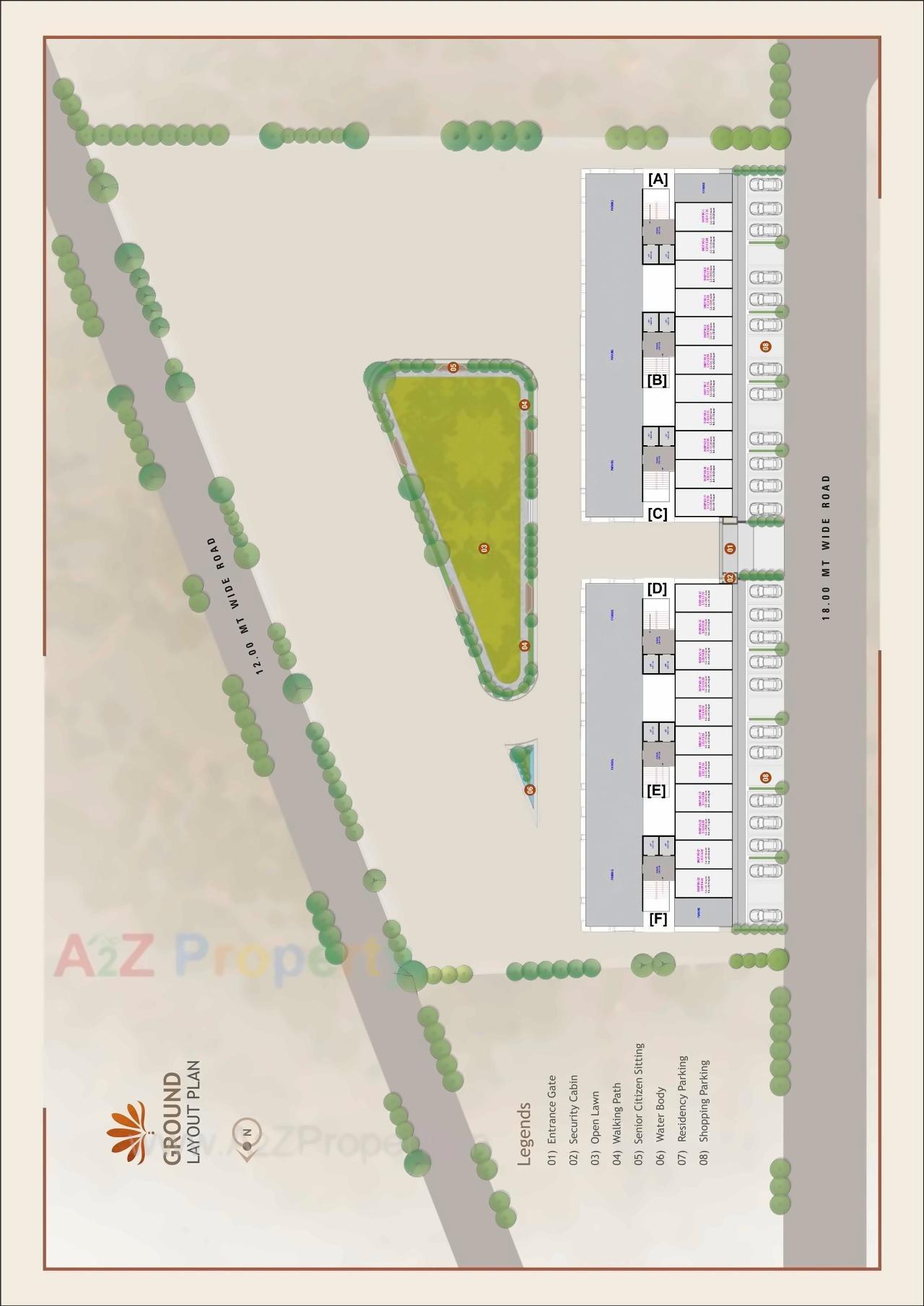 Layout of real estate project Vastupujan Residency located at Pandesara, Surat, Gujarat
