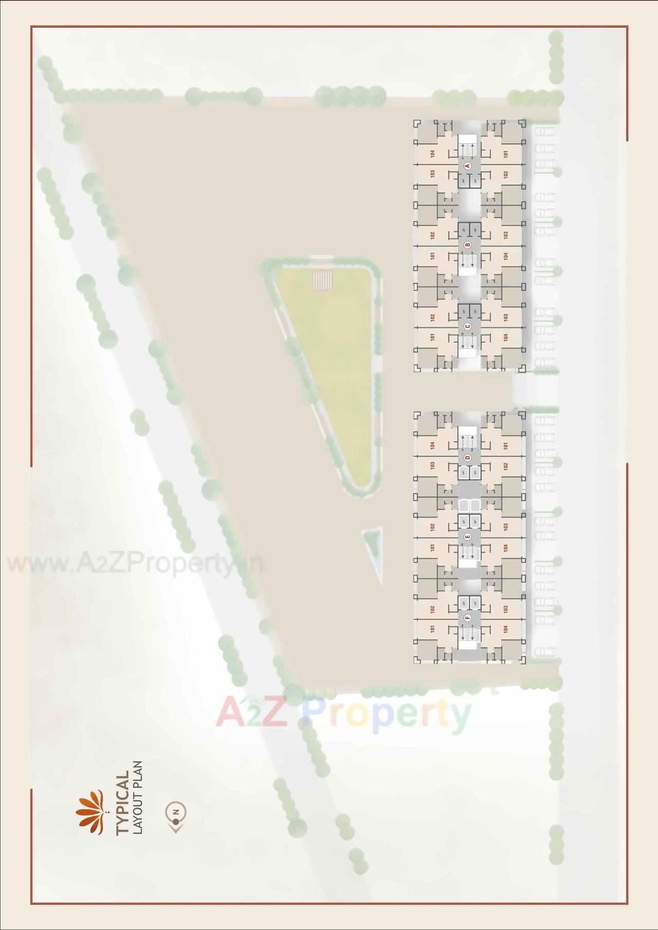 Layout of real estate project Vastupujan Residency located at Pandesara, Surat, Gujarat