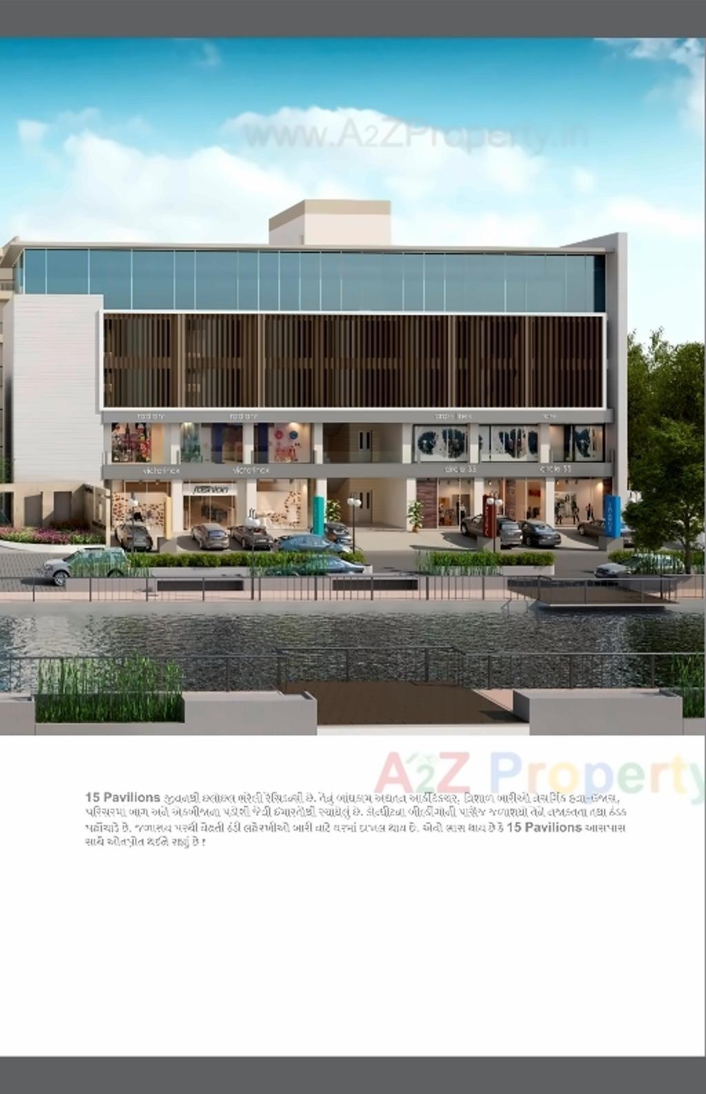 3D Elevation of real estate project Vasupujya 15 Pavilions located at Jahangirabad, Surat, Gujarat