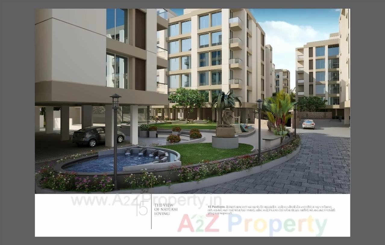 3D Elevation of real estate project Vasupujya 15 Pavilions located at Jahangirabad, Surat, Gujarat