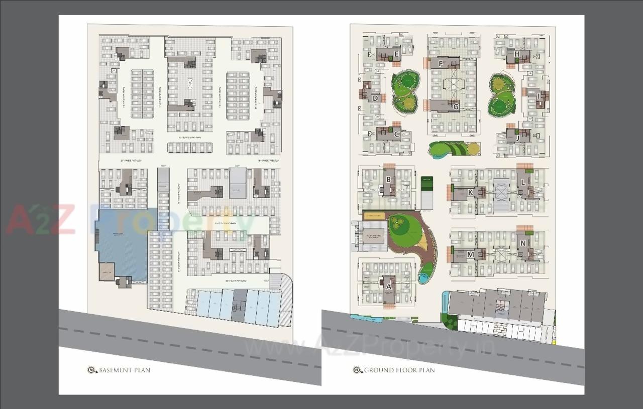 Layout of real estate project Vasupujya 15 Pavilions located at Jahangirabad, Surat, Gujarat