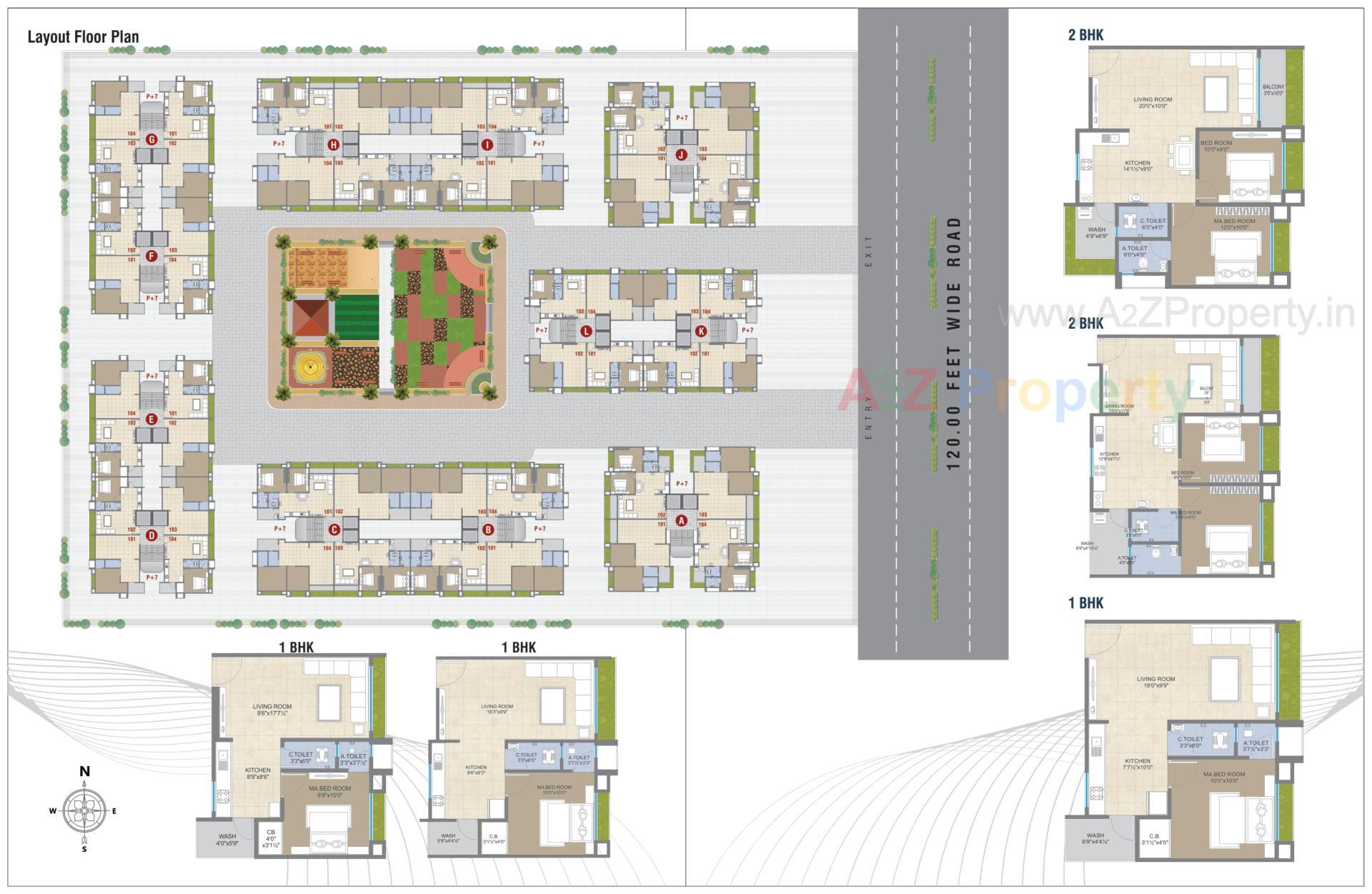 Layout of real estate project Vedant Antilla located at Kosad, Surat, Gujarat
