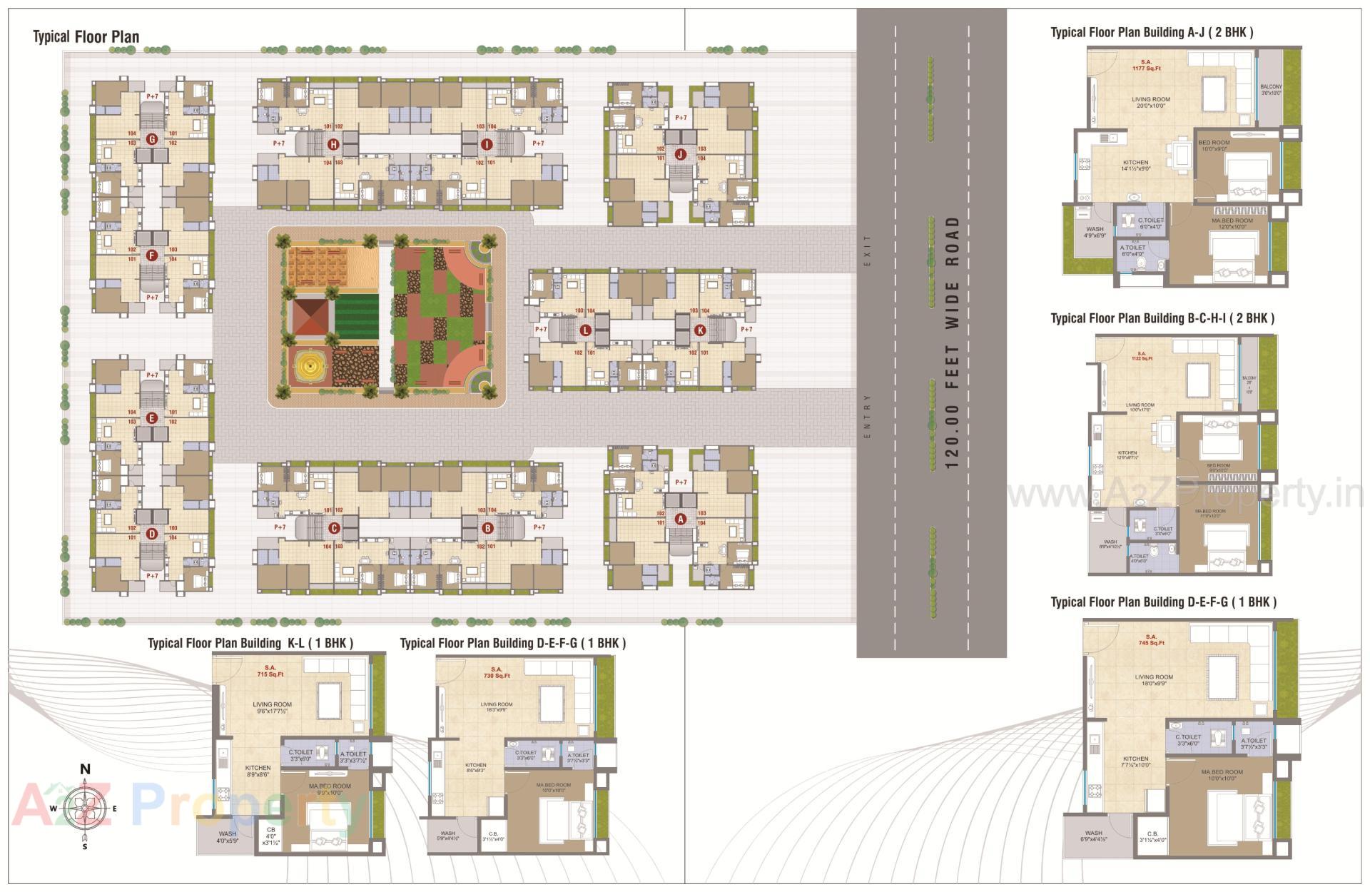 Layout of real estate project Vedant Antilla located at Kosad, Surat, Gujarat