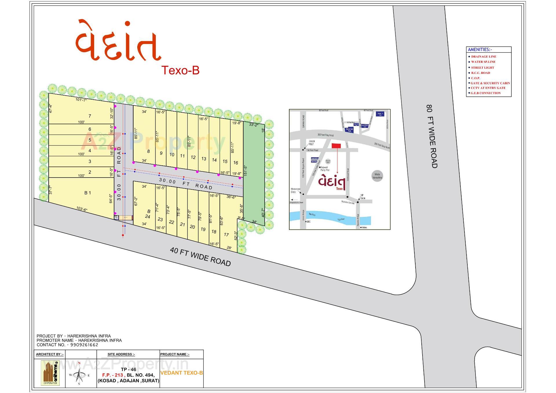 Layout of real estate project Vedant Texo located at Surat, Surat, Gujarat