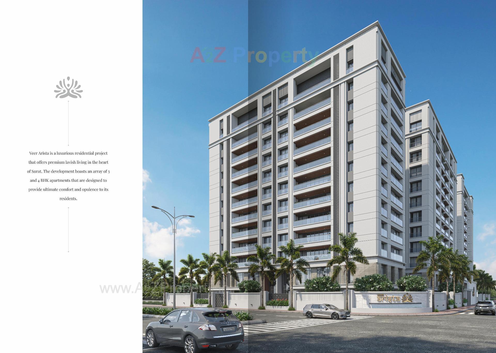 3D Elevation of real estate project Veer Arista located at Pal, Surat, Gujarat