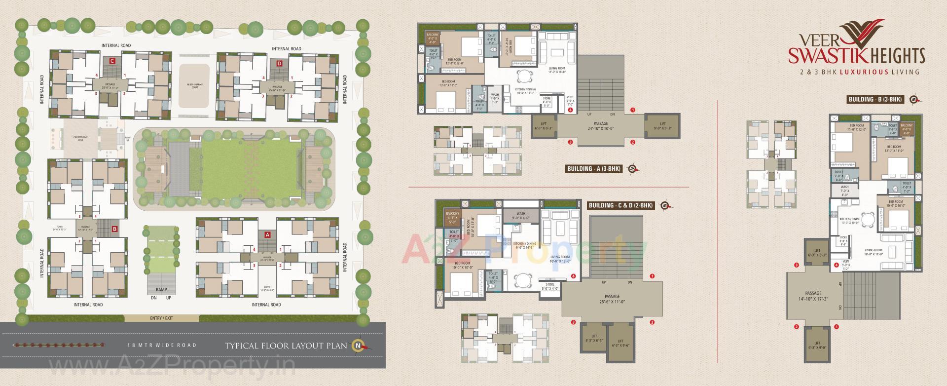 Layout of real estate project Veer Swastik Heights located at Bhatha, Surat, Gujarat