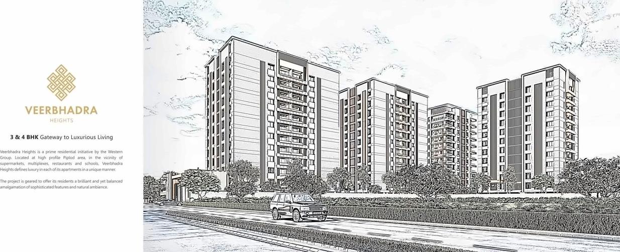 3D Elevation of real estate project Veerbhadra Heights located at Rundh, Surat, Gujarat