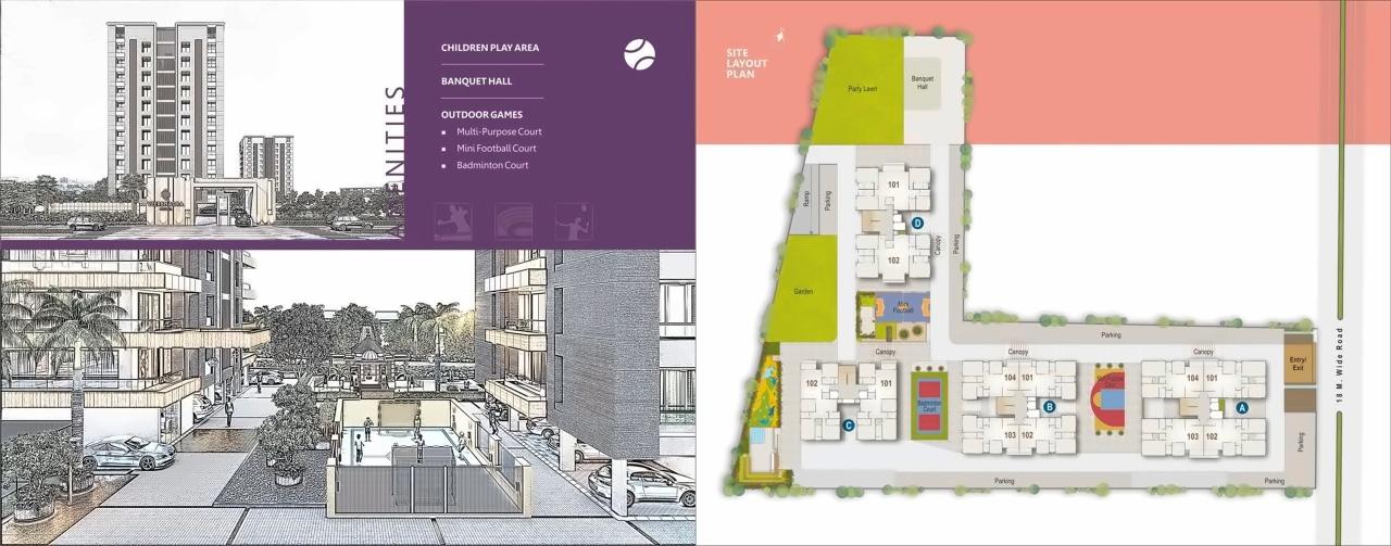 Layout of real estate project Veerbhadra Heights located at Rundh, Surat, Gujarat