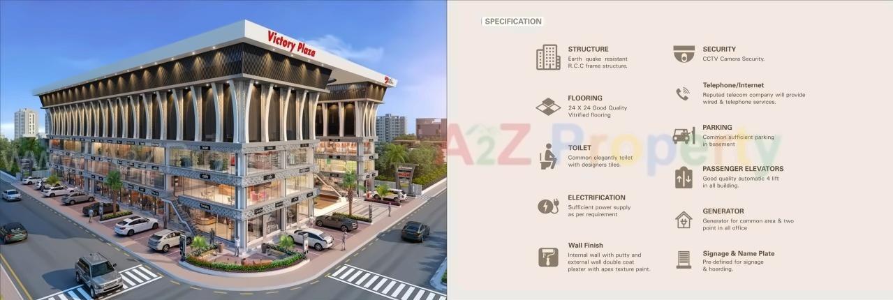 3D Elevation of real estate project Victory Shoppers located at Palonpore, Surat, Gujarat
