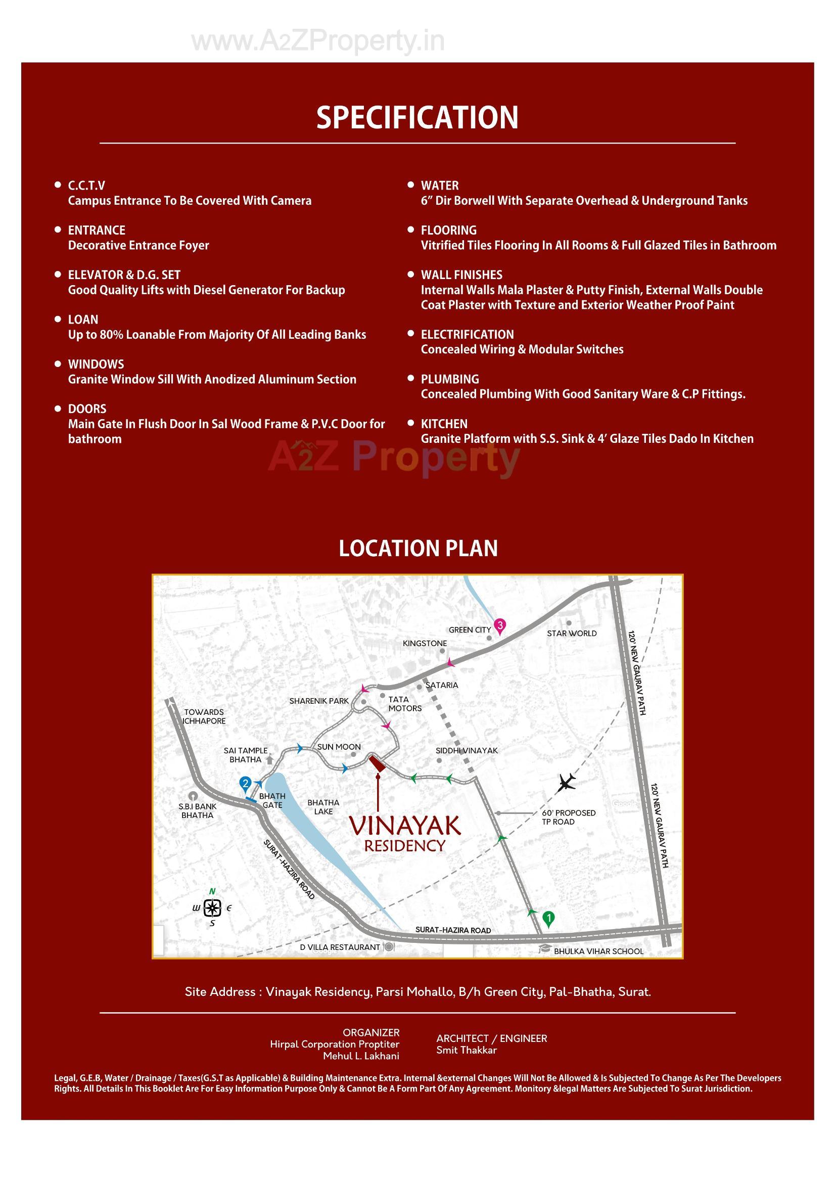  of real estate project Vinayak Residency located at Bhatha, Surat, Gujarat