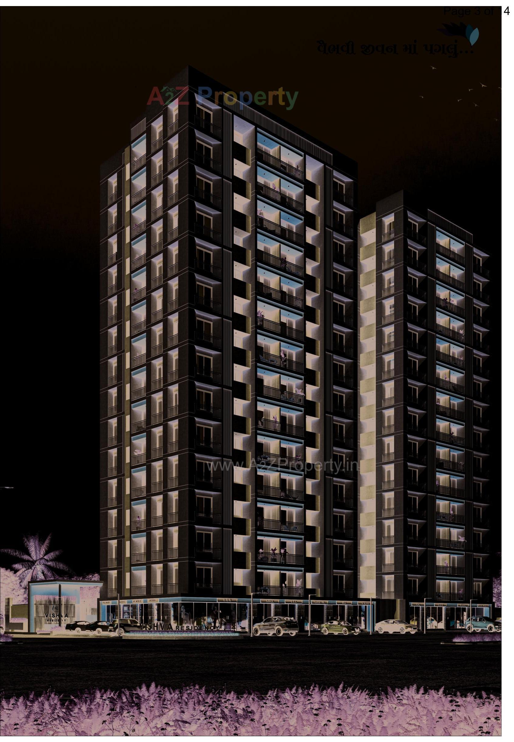 3D Elevation of real estate project Vishwa Residency located at Surat, Surat, Gujarat