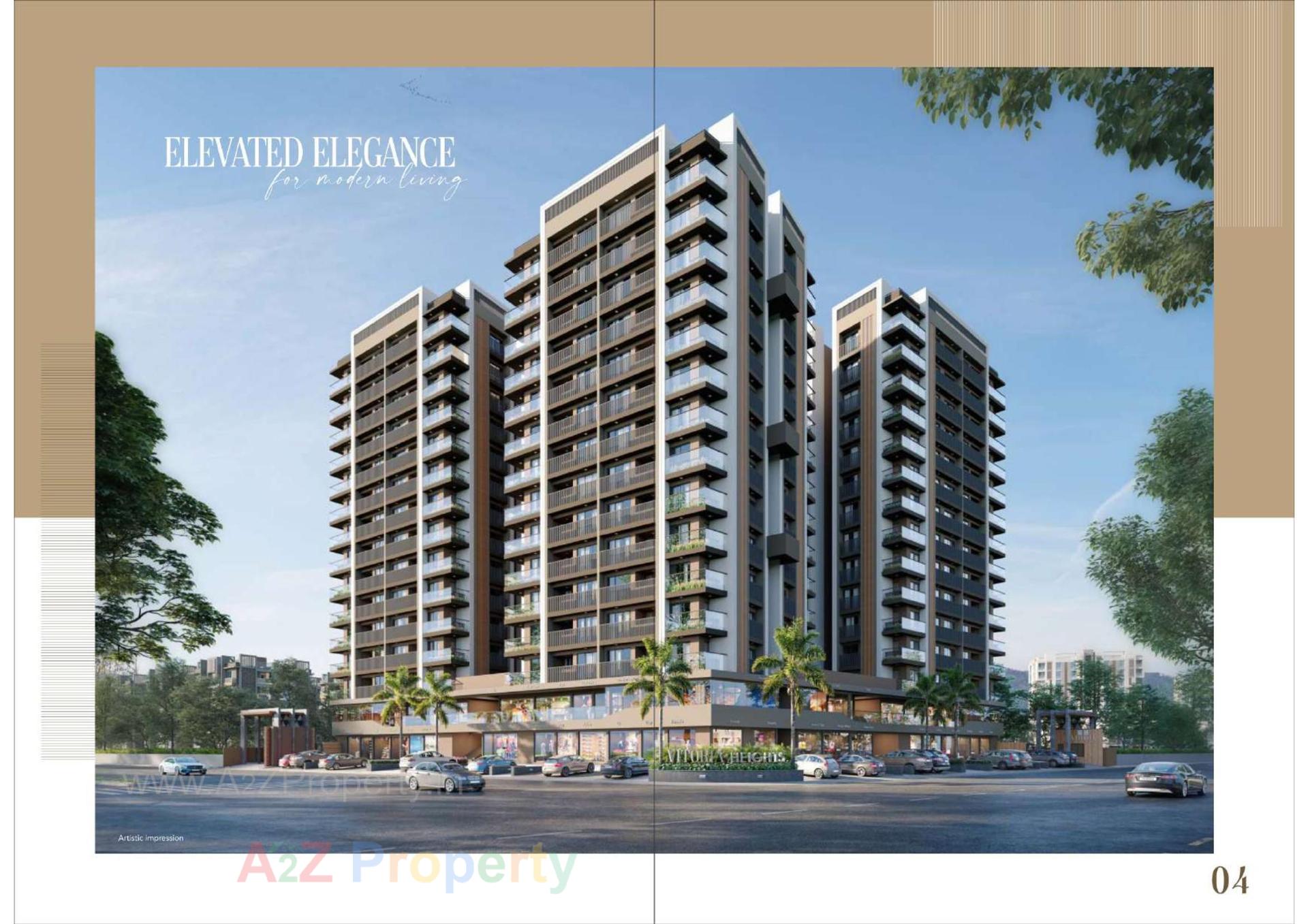 3D Elevation of real estate project Vitoria Heights located at Surat, Surat, Gujarat