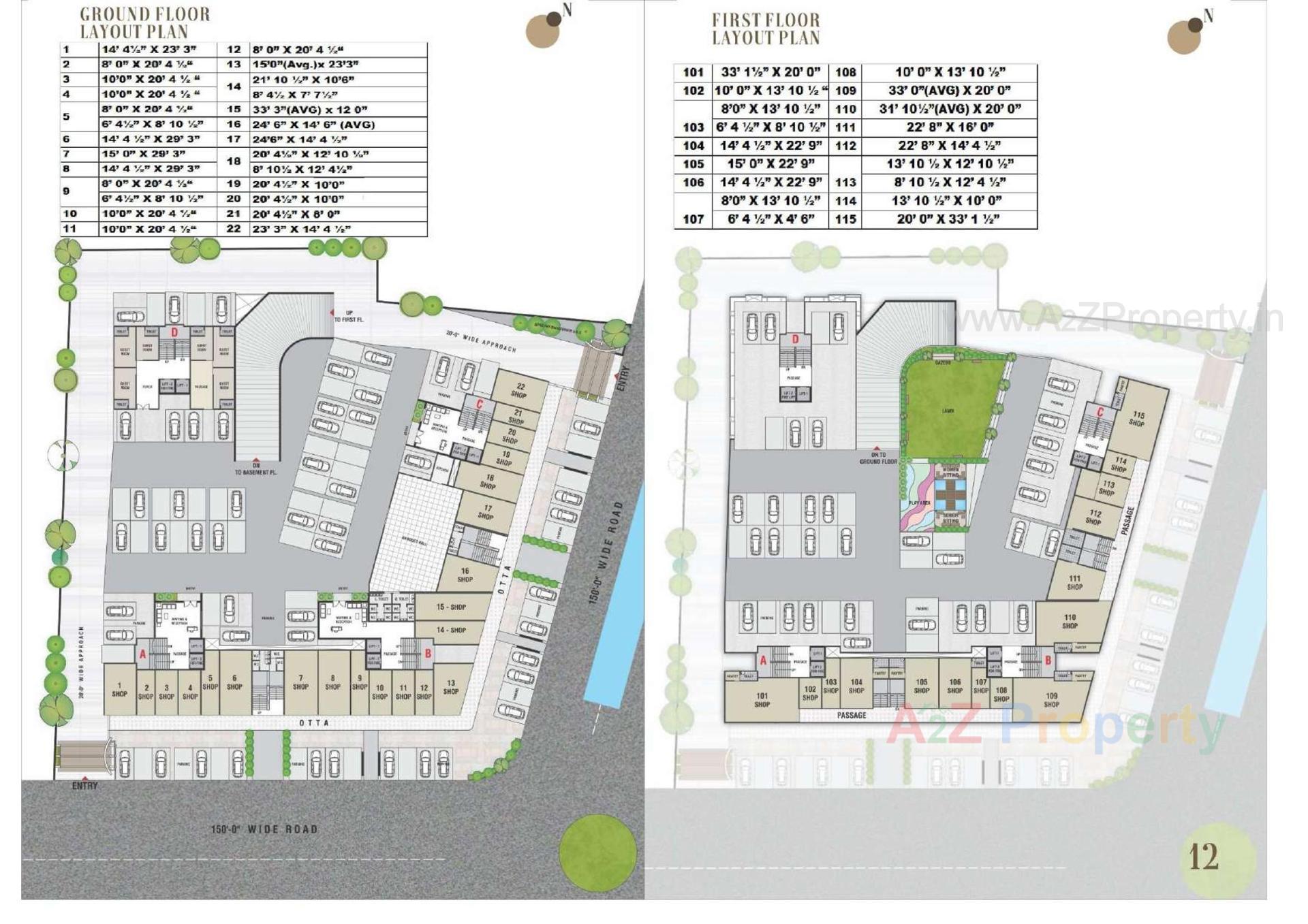 Layout of real estate project Vitoria Heights located at Surat, Surat, Gujarat