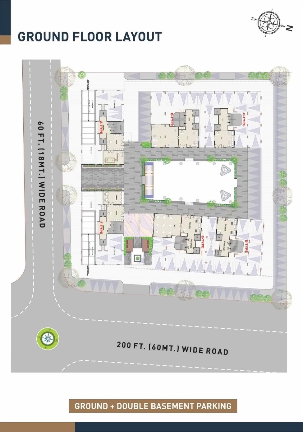 Layout of real estate project Vraj Antonia located at Simada, Surat, Gujarat
