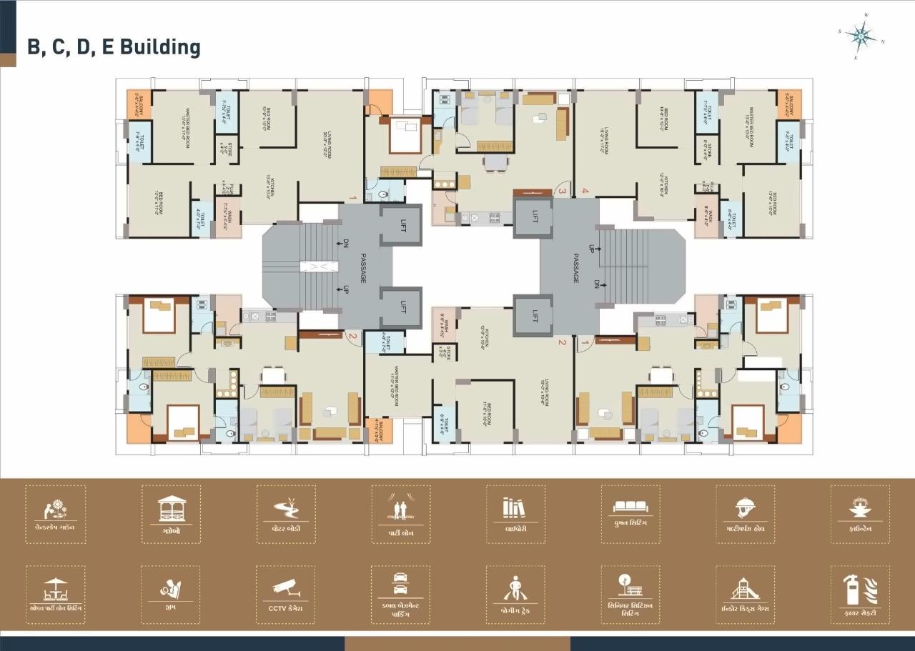 Layout of real estate project Vraj Antonia located at Simada, Surat, Gujarat