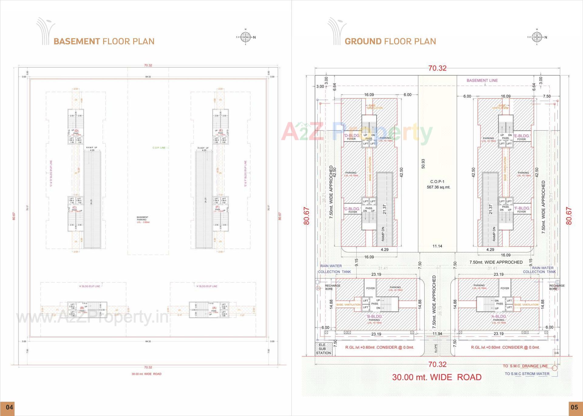 Layout of real estate project Vraj Platinum located at Sarthana, Surat, Gujarat