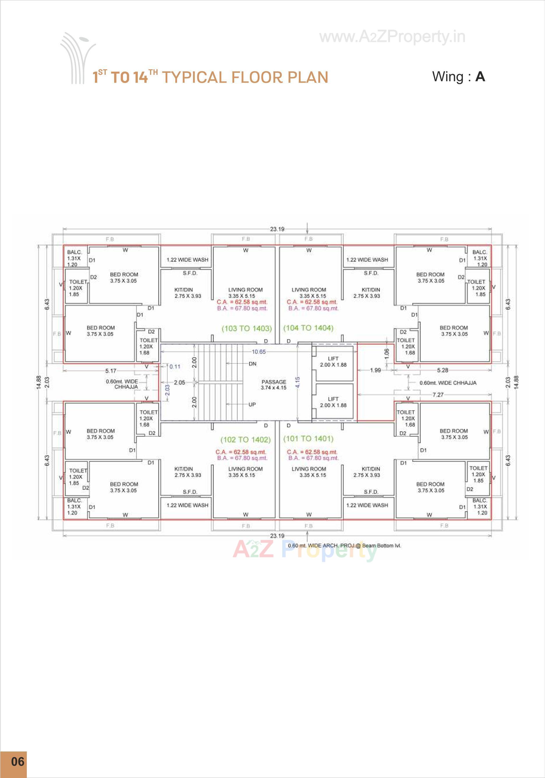 Layout of real estate project Vraj Platinum located at Sarthana, Surat, Gujarat