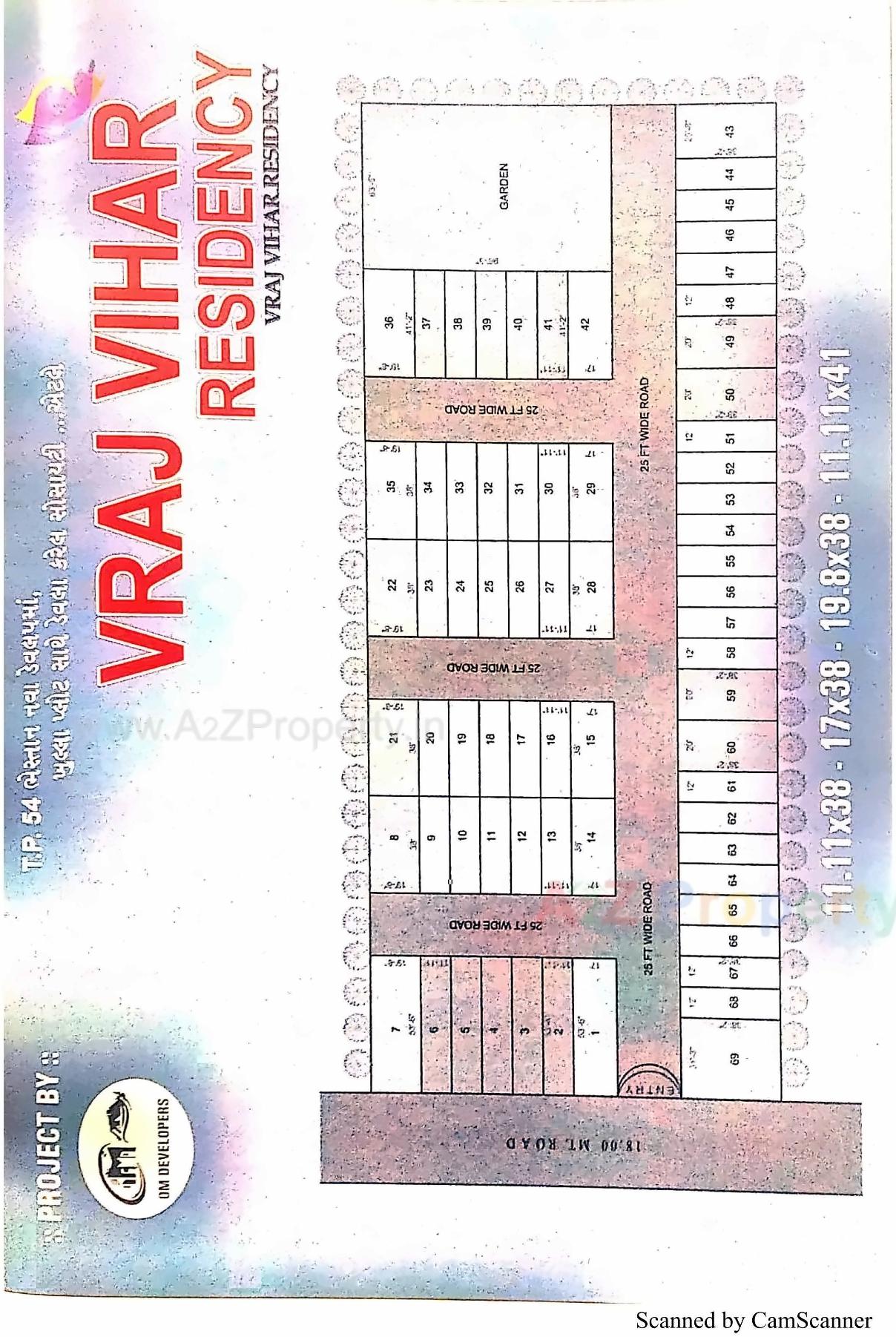 Layout of real estate project Vraj Vihar Residency located at Bhestan, Surat, Gujarat